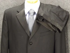 Jones New York Pure Wool 3 Button Black Tuxedo 44R 36W Silk Lapels $798 - Picture 1 of 17