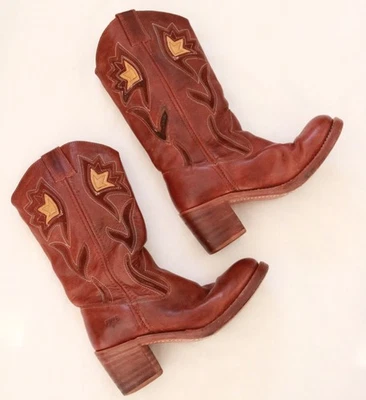 Botas occidentales vintage Frye Sabrina flor mujer 7,5 B marrón floral 7 1/2 campus Foto 1 de 4