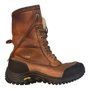 UGG Adirondack II Womens Size 8 Boots Brown Leather Lace-Up Shearling Lined Boot - Picture 1 of 13