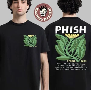 Phish Spring Tour 2025 Tour Dates Flower Art Merch Two Sided Unisex T-Shirt - Picture 1 of 5