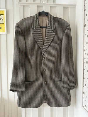 Vintage Hugo Boss Harrods Jacket Blazer Linen Blend Stripe Size Large 98 50 Mens - Image 1 of 4