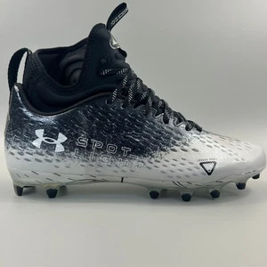 Under Armour Spotlight Lux MC 2.0 Men Size 10 Black White Football Cleats NEW - Picture 1 of 6