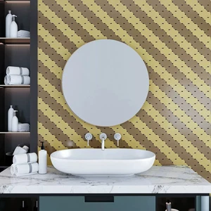 5 x Mosaik Fliesenaufkleber selbstklebend Bronze Easy Fit Metall - Bild 1 von 6