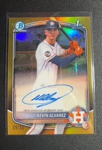 KEVIN ALVAREZ 2025 Bowman Chrome TRUE GOLD AUTO 1st Bowman #25/50 #CPA-KA Astros - Picture 1 of 2