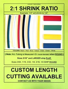 100 Feet  BLACK 5/8" Polyolefin 2:1 Heat Shrink Tubing - Picture 1 of 3