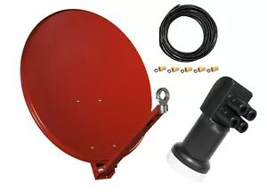 Sat Anlage 4 Teilnehmer Digital Quad LNB Satellitenanlage 20m Kabel Stecke - Bild 1 von 7