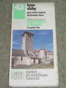 France IGN map, scale 1:100,000: sheet 43 Lyon & Vichy - 1988 edition - Imagen 1 de 2