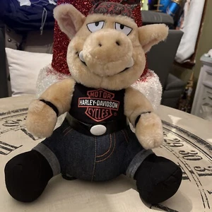 Harley Davidson Play By Play Vintage 1993 Biker Hog Pig Plush Stuffed Animal - Picture 1 of 4
