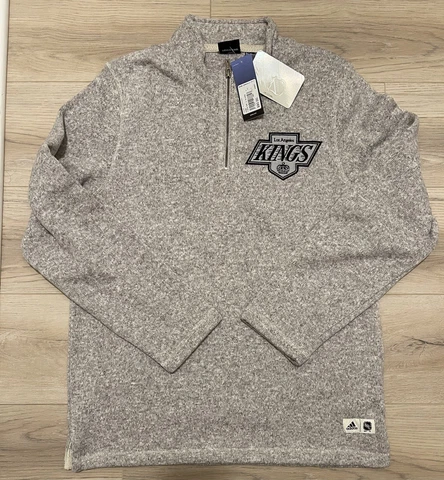 NEW Adidas LOS ANGELES LA KINGS 1/4 Zip Sweater Fleece Sweatshirt MEN’S LARGE L Cover