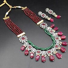 CZ South Indian Bollywood Necklace Gold Plated Wedding Fashion Women Jewelry Set