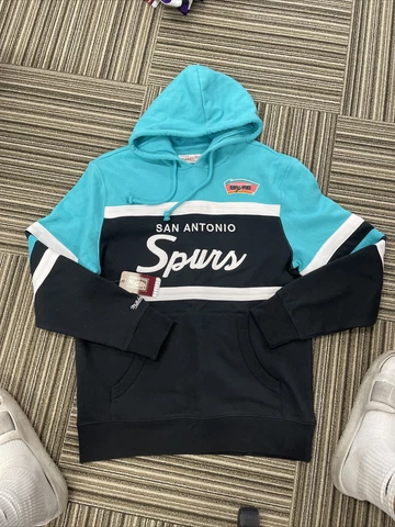 NEW MITCHELL AND NESS HWC HOODIE SAN ANTONIO SPURS LARGE Cover