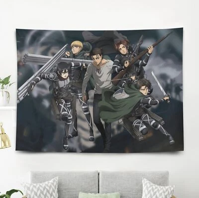 Настенный гобелен Attack on Titan украшение для спальни подарок на день рождения - Изображение 1 из 4