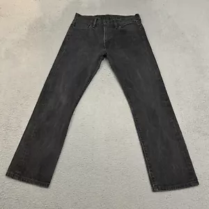 Levis Jeans Mens 32x32 Black Denim 513 Slim Straight American Dark Wash Stretch - Picture 1 of 12