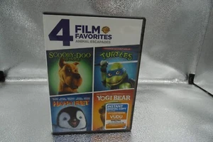 4 FILM FAVORITES SCOOBY DOO HAPPY FEET YOGI BEAR TURTLES DVD - Picture 1 of 3