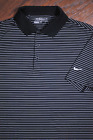 Nike Golf Dri-Fit Tour Performance Polo Shirt Black Stripe Men's Large L