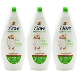 Dove WOHLTUEND Duschgel 3 x 225ml mit Kokosöl & Mandelextrakt Care by Nature - Bild 1 von 1