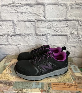 New Balance Women's 412 Alloy-Toe Casual Work Shoes Black Purple Size 5 - Picture 1 of 7