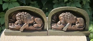 Fermalibri svizzeri Lions Lucerna Helvetiorum Fidei Virtuti decorazione antica tenuta 1920 - Foto 1 di 11