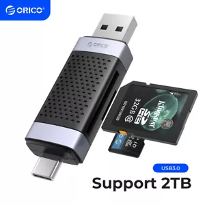 SD Card Reader ORICO USB 3.0 Card Adapter 2 Slots TF SD Micro SD for PC Laptop - Picture 1 of 7