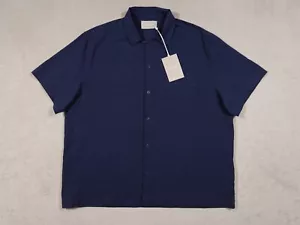 Top informal de bolsillo Everlane XL para hombre azul marino con cuello corto manga corta con botones completos - Imagen 1 de 12