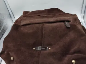 Cole Haan Medium Brown Suede Messenger Bag Patent Leather Strap Women's Handbag - Picture 1 of 15