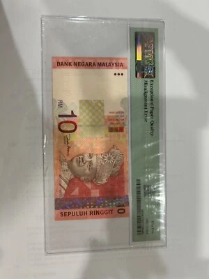 malaysia 2004 RM10 PY 1575803 PMG55 EPQ  misalignment error - Image 1 of 2