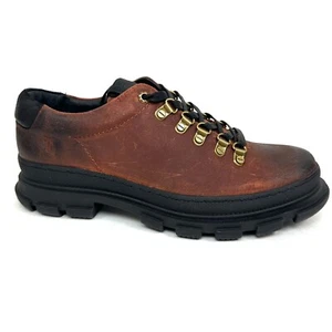 Frye Joshua Hiker Low Rust Red Black Shoes Boots Waxed Silky Suede Men’s Size 9 - Picture 1 of 9