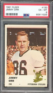 1961 Fleer #120 JIMMY JIM ORR Rookie Card Pittsburgh Steelers Colts PSA 6 EX MT - Picture 1 of 2