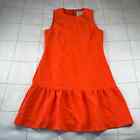 Sail to Sable Dress Womens 4 Orange Red Peplum Sleeveless Ruffle Back Zip Resort