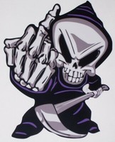 Grim Reaper Skull Decal Machine Gun Car Truck Wall Window Vinyl Sticker 6 Ebay