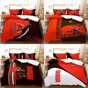 Cleveland Browns 3 Pieces Bedding Set Bedroom Comforter Cover with 2 Pillowcases