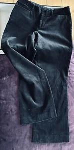 GAP BLACK BRUSHED COTTON VELUOR BOOTCUT SLIT POCKET STRETCH JEAN S10 - Picture 1 of 6