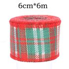6M/Roll 6cm Rolls Buffalo Check Plaid Christmas Wired Ribbon For Bow Crafts DIY