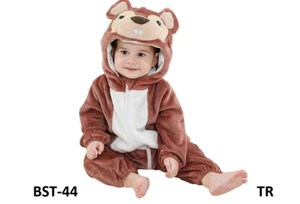 MICHLEY Unisex Baby Boy Girl Hooded Romper Winter Animal Cosplay Jumpsuit Pajama - Picture 1 of 6