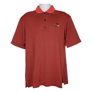 VTG Callaway Golf Collection Polo Egyptian Cotton Striped Red Black Mens L - Picture 1 of 11