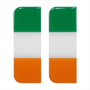 2x 108x39 mm Ireland Irish Full Flag Number Plate Gel Domed Stickers Decal Badge - Picture 1 of 2