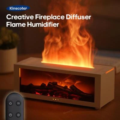 Creative Fireplace Aroma Humidifier - LED Light, Remote, Essential Oil Diffuser - Image 1 of 4