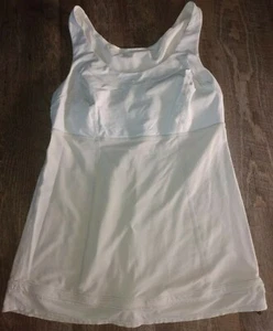Lululemon Run Ta Ta White Gray Tank Top Size 8 with draw string - Picture 1 of 4