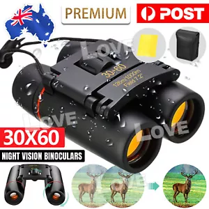 Day Night Vision Binoculars 30x60 Zoom Outdoor Travel Hunting Folding Telescope - Picture 1 of 12