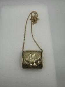 Whiting and David Gold Metal Mesh Mini Crossbody Handbag - Picture 1 of 7