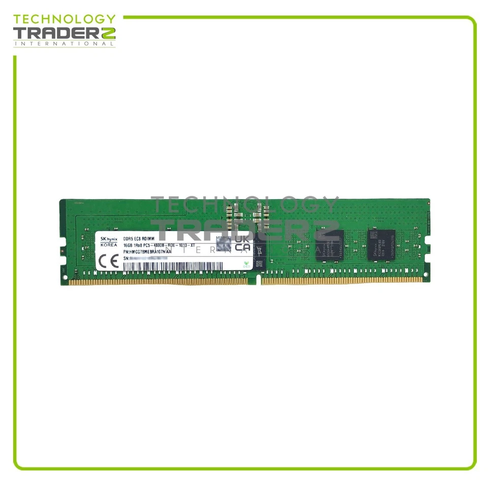 HMCG78MEBRA107N Hynix 16GB PC5-4800B DDR5-4800MHz EC8 ECC REG 1Rx8 RDIMM Memory - Image 1 of 1