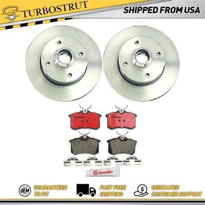 Brembo Rear Brake Rotors Pads Kit For 1985-1992 1994 Volkswagen Golf - Image 1 of 4