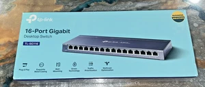 TP-Link TL-SG116 16-Port Gigabit Switch for Home, Gaming, Business — NEW SEALED - Picture 1 of 5