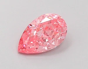 Fancy Vivid Pink Pear Lab Grown Diamond For Engagement Ring - IGI Certified - Picture 1 of 4