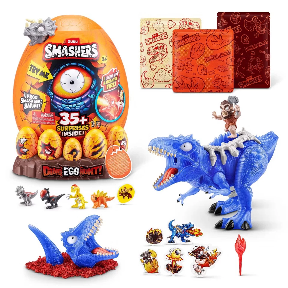 ZURU Smashers Dino Egg Hunt Triceratops EPIC Mystery Egg - Gray