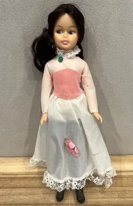 Vintage 1960s 12” Doll W/ Original Outfit & Shoes Tights Brown Hair & Blue Eyes - Picture 1 of 6