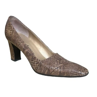 Zapatos de salón Yves Saint Laurent vintage de cuero de piel de serpiente zapatos de corte EE. UU. 6,5 N Foto 1 de 4