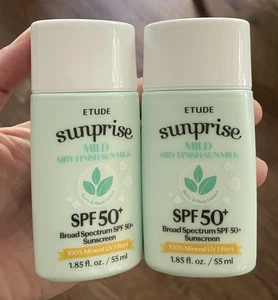 ๐ 2 ETUDE Sunprise Mild Watery Light SPF50+ PA++++ 50g | ex 8/26 - Picture 1 of 2