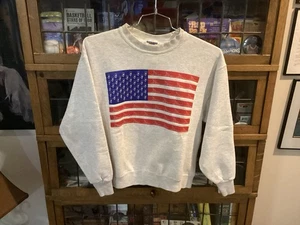 Vintage Iditarod Husky USA FLAGGE grau JERZEES Crew Sweatshirt Gr. M - cool - Bild 1 von 15