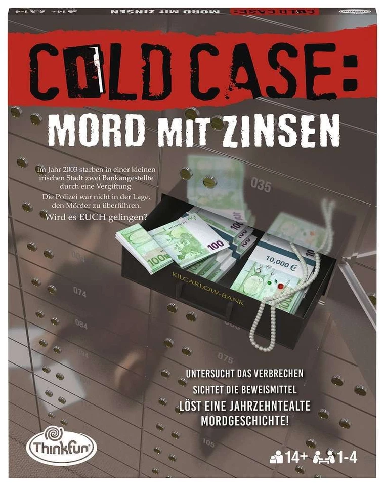 NEU Thinkfun Familienspiel Logikspiel Cold Case Mord mit Zinsen 76486